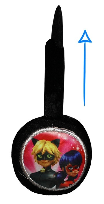 Biedronka i czarny kot nauszniki dla dziewczynki kotek