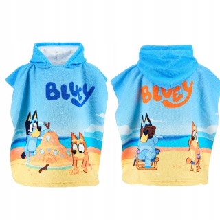 BLUEY Poncho ręcznik z kapturem na basen plażę szybkoschnące 55x110 cm