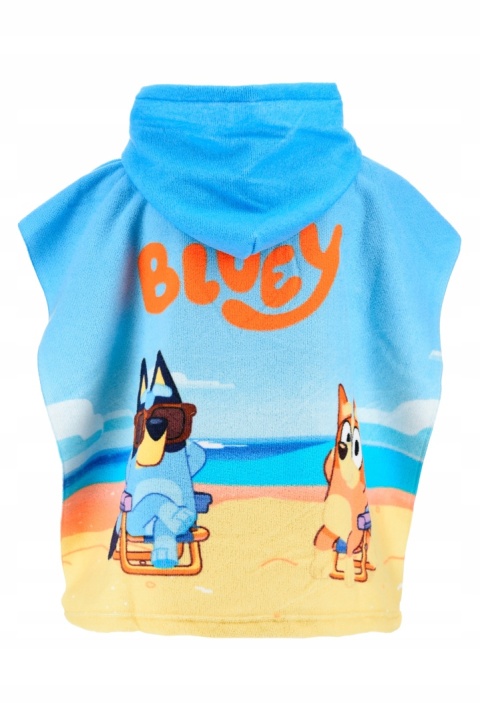 BLUEY Poncho ręcznik z kapturem na basen plażę szybkoschnące 55x110 cm