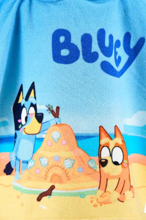BLUEY Poncho ręcznik z kapturem na basen plażę szybkoschnące 55x110 cm