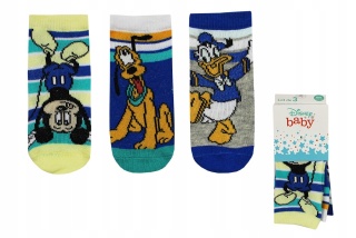 3x skarpetki dla dziecka niemowlęce Disney baby 0-6 miesięcy
