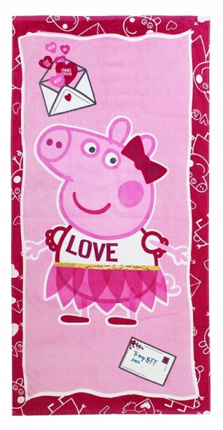 Duży ręcznik kąpielowy Świnka Peppa 70x140 cm