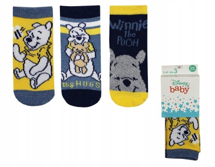 3x skarpetki dla dziecka niemowlęce Kubuś Puchatek 0-6 miesięcy