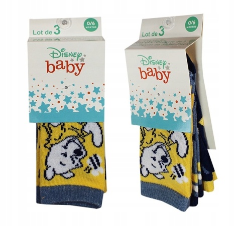 3x skarpetki dla dziecka niemowlęce Kubuś Puchatek 0-6 miesięcy