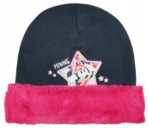 Komplet zimowy czapka+szalik+rękawiczki ciepły Myszka Minnie 54