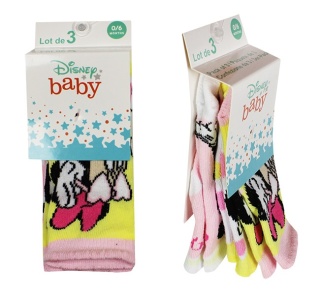 3 x skarpetki niemowlęce Myszka Minnie Disney baby 0-6 miesięcy