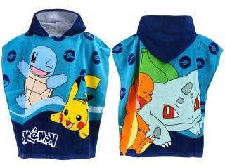 Ręcznik z kapturem ponczo kąpielowe POKEMON 55 x 110 cm