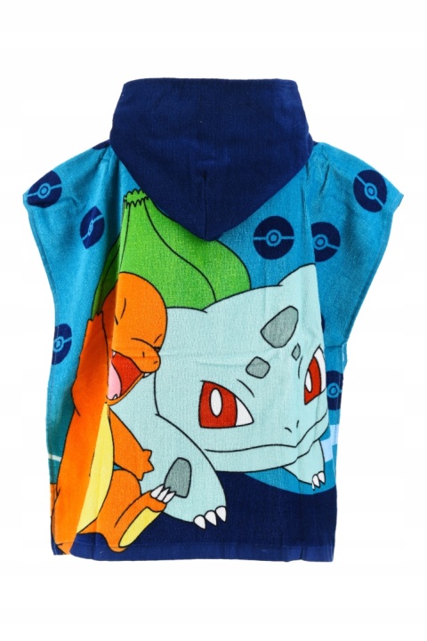 Ręcznik z kapturem ponczo kąpielowe POKEMON 55 x 110 cm
