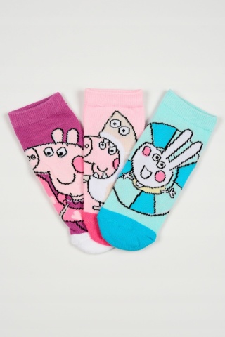 Peppa Pig Świnka Peppa Skarpetki Stopki dla dziewczynki zestaw 3 pary
