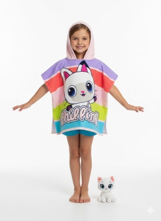 Ponczo kąpielowe Koci Domek Gabi