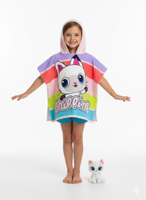 Ponczo kąpielowe Koci Domek Gabi
