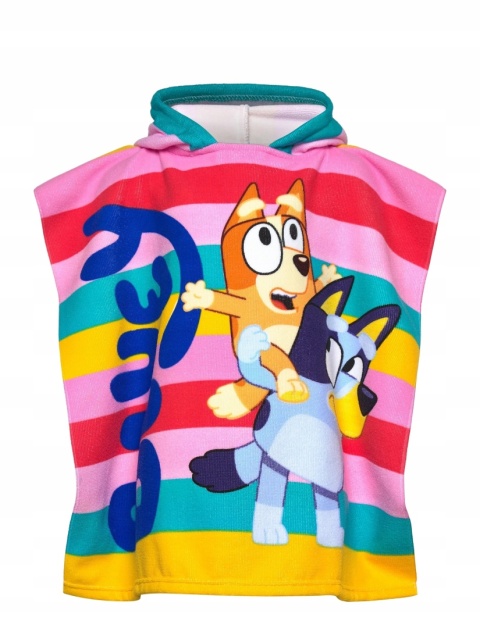 Ręcznik z kapturem ponczo kąpielowe BLUEY 55 x 110 cm