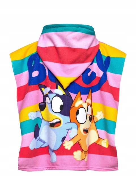 Ręcznik z kapturem ponczo kąpielowe BLUEY 55 x 110 cm