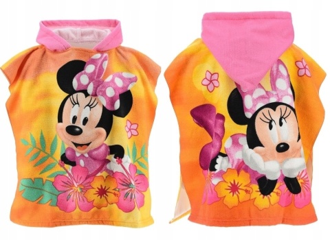 Ręcznik z kapturem ponczo kąpielowe MYSZKA MINNIE 55 x 110 cm
