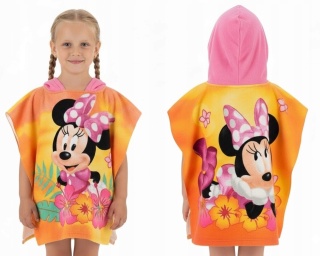 Ręcznik z kapturem ponczo kąpielowe MYSZKA MINNIE 55 x 110 cm