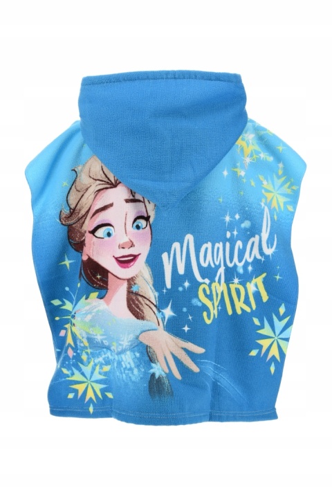 Ręcznik z kapturem ponczo kąpielowe KRAINA LODU 55 x 110 cm