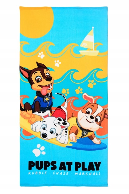 Ręcznik plażowy duży Psi Patrol Chase, Marshall i Rubble 70 x 140 cm