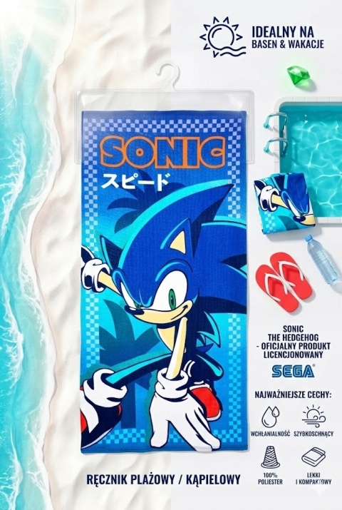 Ręcznik plażowy SONIC THE HEDGEHOG 70 x 140 cm