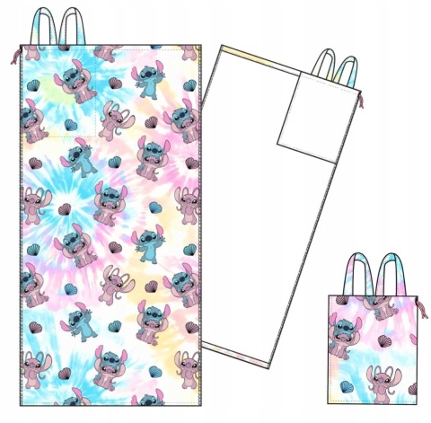 Ręcznik plażowy Stitch & Angel 2w1 z funkcją plecaka lekki i praktyczny