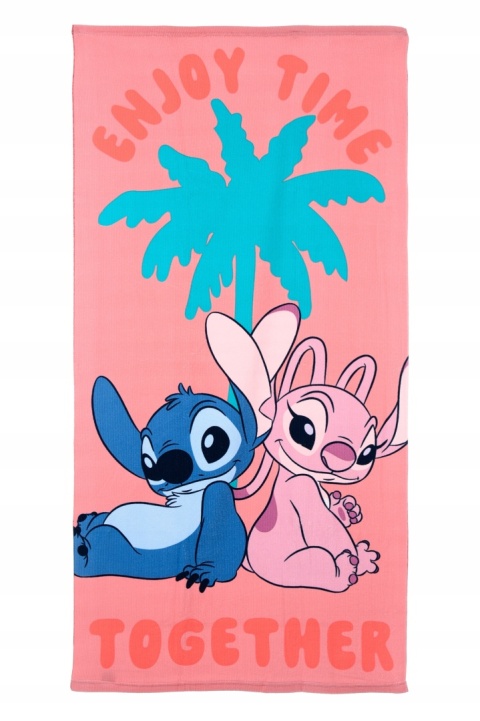 Ręcznik plażowy szybkoschnący Stitch i Angel 70 x 140 cm