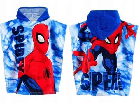 Ręcznik z kapturem ponczo kąpielowe SPIDERMAN 55 x 110 cm