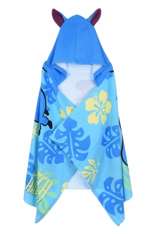 Ręcznik z kapturem ponczo kąpielowe LILO i STITCH 70 x 140 cm na prezent
