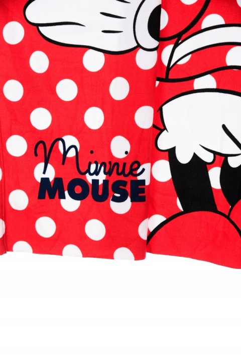 Ręcznik z kapturem ponczo kąpielowe Minnie Mouse 70 x 140 cm w kropeczki