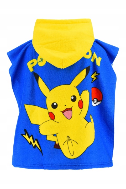 Ręcznik z kapturem ponczo kąpielowe POKEMON 55 x 110 cm