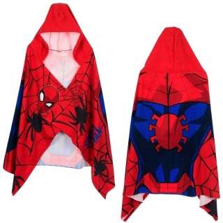 Ręcznik z kapturem ponczo kąpielowe SPIDERMAN 70 x 140 cm