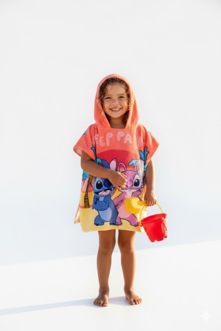 STITCH Poncho ręcznik z kapturem na basen plażę szybkoschnące 55x110 cm