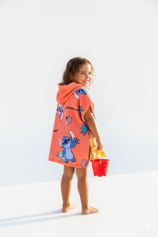 STITCH Poncho ręcznik z kapturem na basen plażę szybkoschnące 55x110 cm