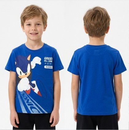 T-shirt chłopięcy Sonic the Hedgehog krótki rękaw