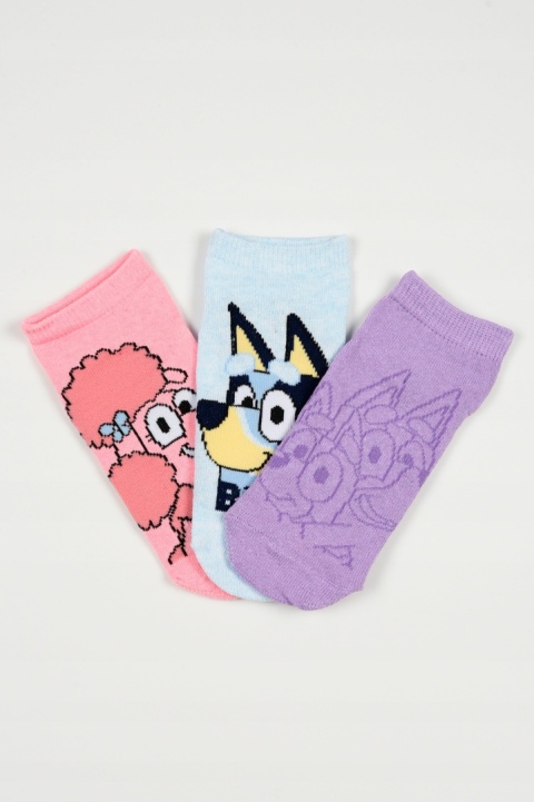 Stopki skarpetki Bluey pieski 3-pak dla dziecka zestaw na lato 3-pary