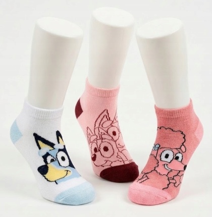 Stopki skarpetki Bluey pieski 3-pak dla dziecka zestaw na lato 3-pary