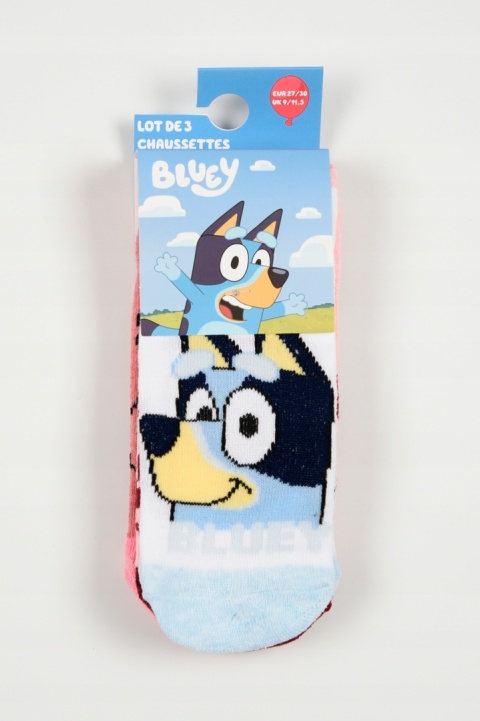 Stopki skarpetki Bluey pieski 3-pak dla dziecka zestaw na lato 3-pary