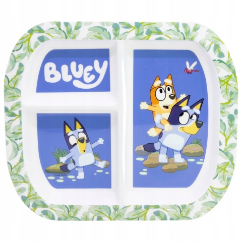 Talerzyk bajkowy dzielony z trzema przegródkami BLUEY i BINGO dla dzieci