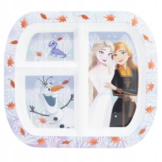Talerzyk obiadowy dzielony z trzema przegródkami KRAINA LODU FROZEN