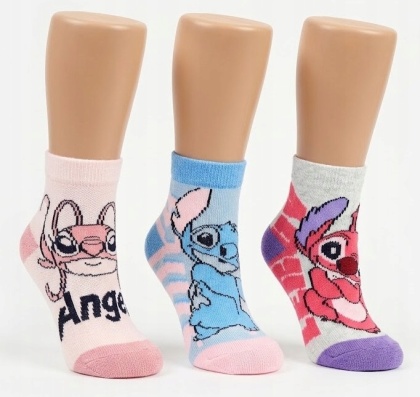 Zestaw 3 par skarpetek Lilo & Stitch Disney Stopki dla dziewczynki