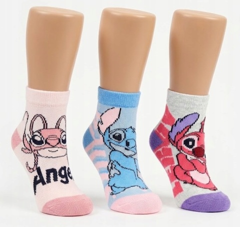 Zestaw 3 par skarpetek Lilo & Stitch Disney Stopki dla dziewczynki