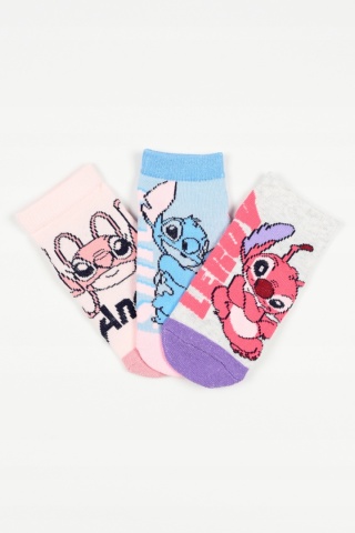 Zestaw 3 par skarpetek Lilo & Stitch Disney Stopki dla dziewczynki
