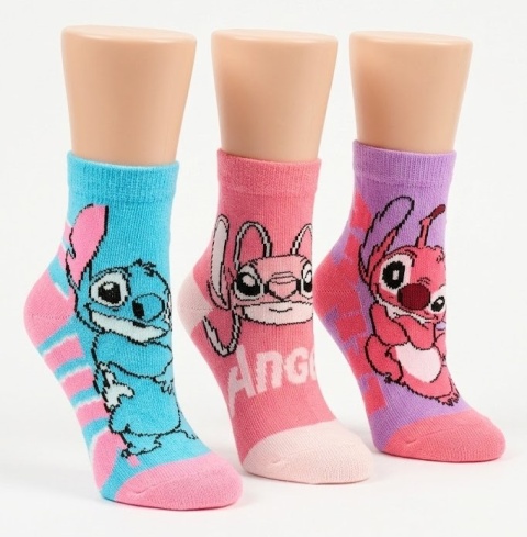 Zestaw 3 par skarpetek Lilo & Stitch Disney Stopki dla dziewczynki